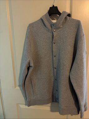 The North Face Light Gray Hooded snap-up Jacket